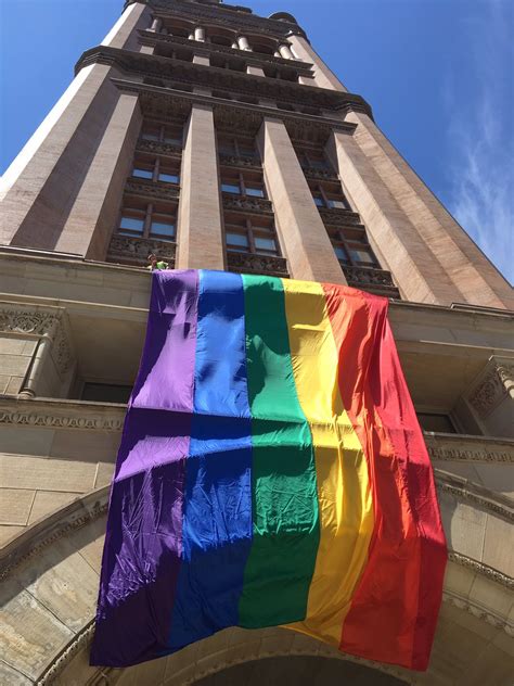 City Hall celebrating Pride Month tonight